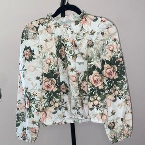 Chaser Floral Print Top - Green and Pink